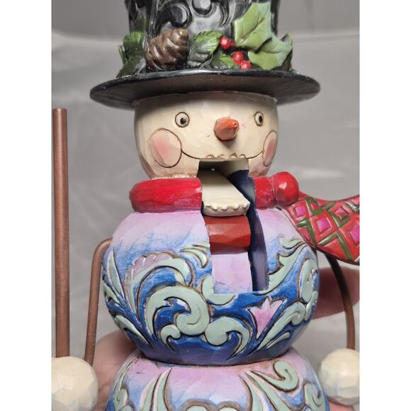 2010 Jim Shore Nutcracker Figurine "Nuts About Winter" Snowman W/ Broom 4020129 - Picture 9 of 11